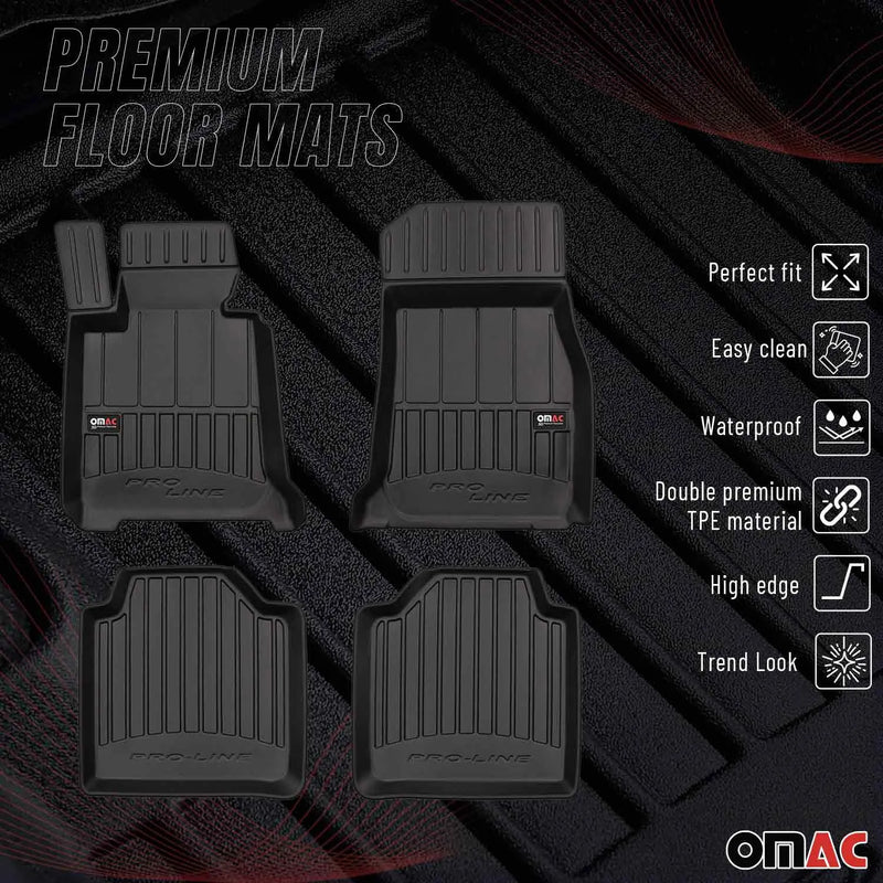 2014-2019 BMW 3 Series GT F34 Premium Floor Mats Liners Full Set All Weather Heavy Duty Black