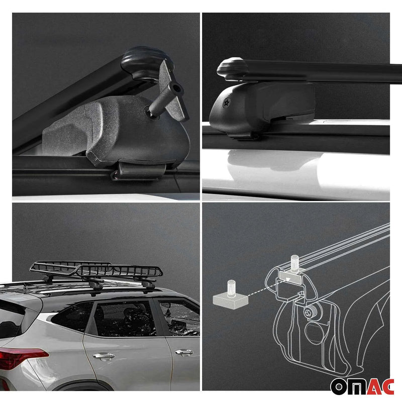 2014-2020 Seat Leon Estate Roof Rack Cross Bars Black