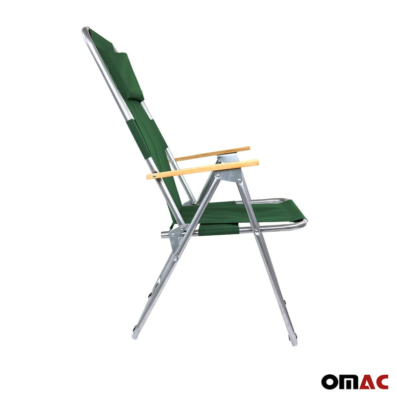 New Folding Padded Wooden Camping Chair Beach Seat Fishing Outdoor Picnic Green