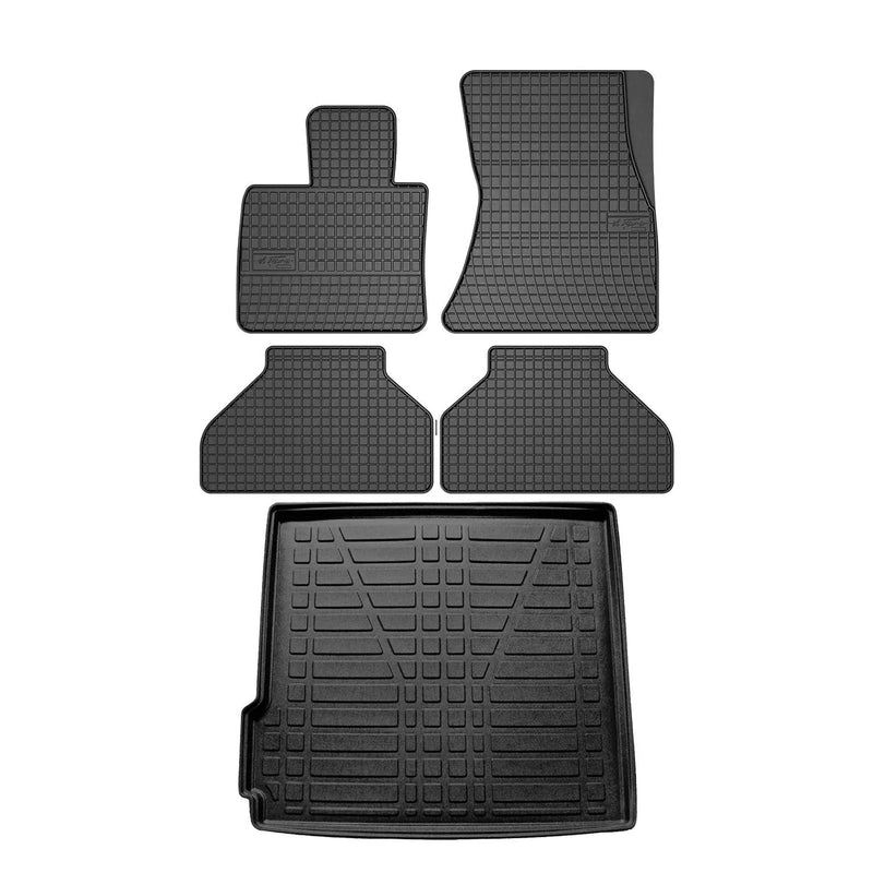 2007-2013 BMW X5 E70 Floor Mats & Cargo Liner Full Set All Weather Black