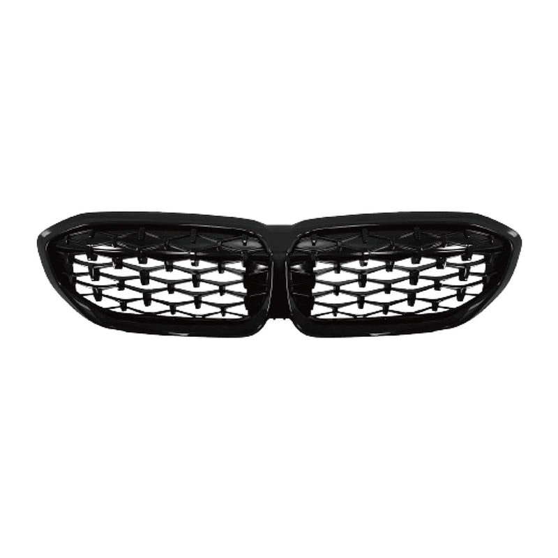 2019-2024 BMW 3 Series G20 Sedan Front Kidney Grille Glossy Black Meteor Diamond