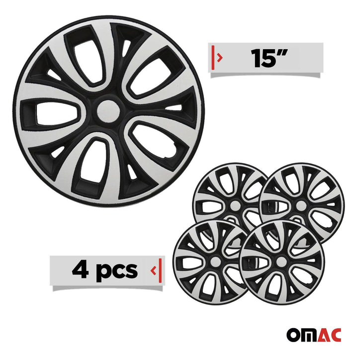 15" Wheel Covers Hubcaps R15 for Nissan Black Matt White Matte