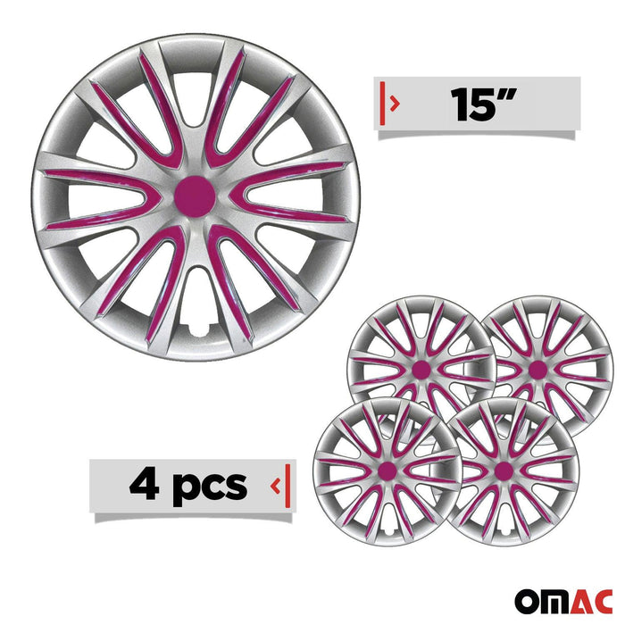 15" Wheel Covers Hubcaps for Nissan Grey Violet Gloss - OMAC USA