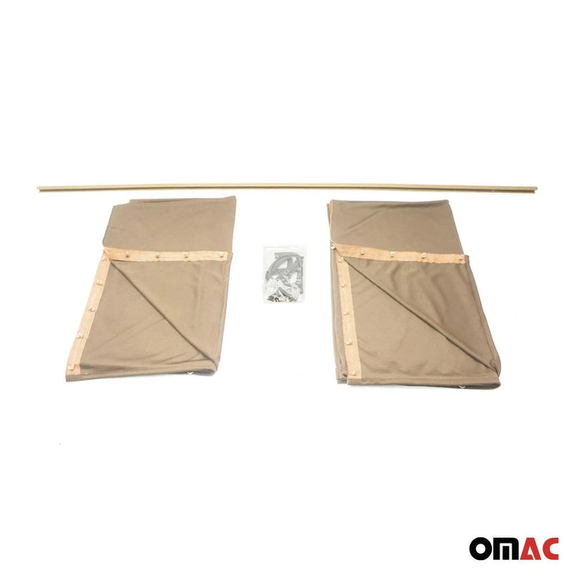 79" x 71" Van Cab Divider Cabin Curtain Campervan Kit Beige