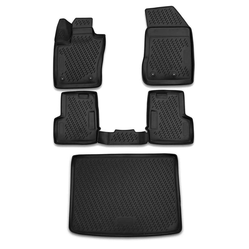 Custom Floor Mats & Cargo Liners for Jeep Renegade 2015-2023 Black 5 Pcs - OMAC USA