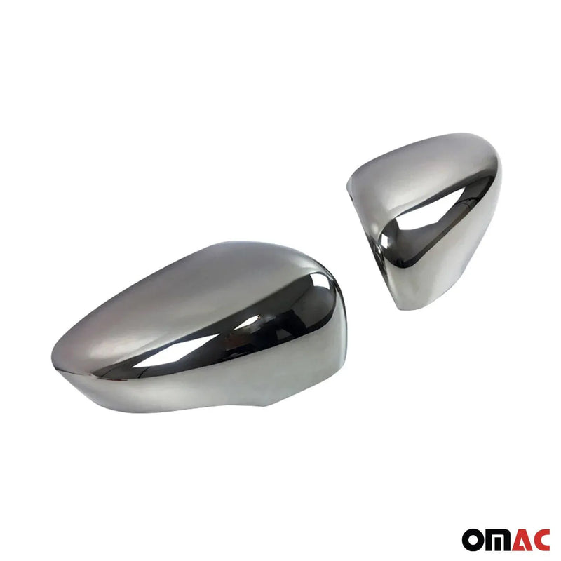 2012-2018 Renault Clio Side Mirror Cover Caps Steel Silver 2 Pcs