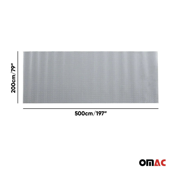 Rubber Truck Bed Liner Trunk Mat Floor Liner 197x79 inch Peny Style Grey