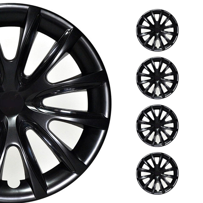 15" Wheel Covers Hubcaps for Audi Black Gloss - OMAC USA