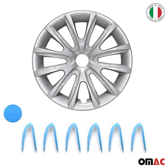 14" Wheel Covers Hubcaps for Ford Grey Blue Gloss