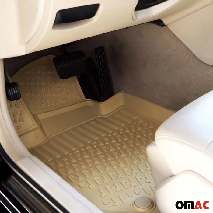 OMAC Floor Mats Liner for Mercedes E Class W213 Sedan 2017-2023 TPE Beige 4x