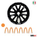 14" Wheel Covers Hubcaps for Toyota Camry Black Matt Orange Matte - OMAC USA