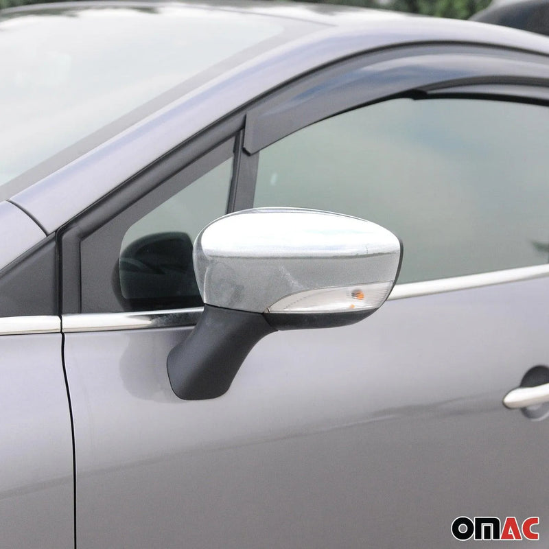 2012-2018 Renault Clio Side Mirror Cover Caps Steel Silver 2 Pcs