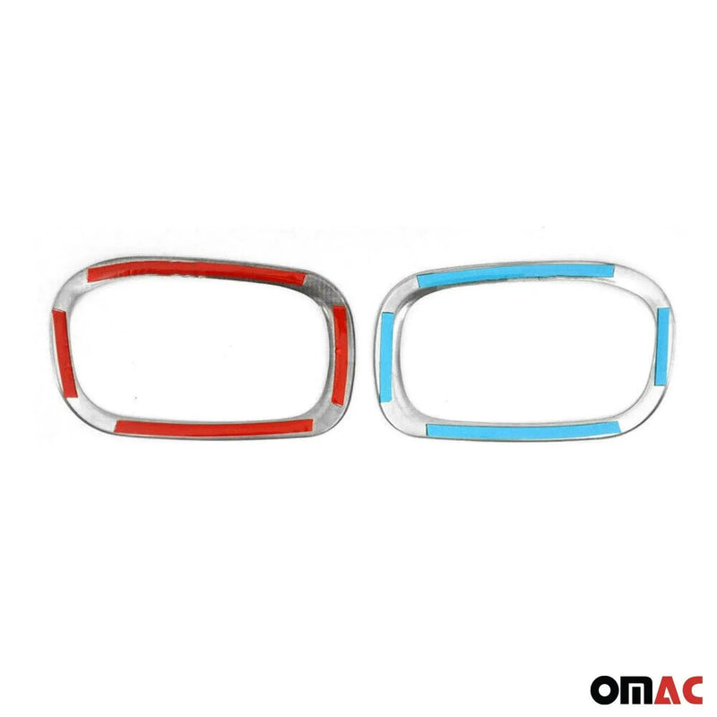 Rear Reflector Lamp Rim Frame for Jeep Renegade 2015-2023 Dark Steel 2 Pcs - OMAC USA