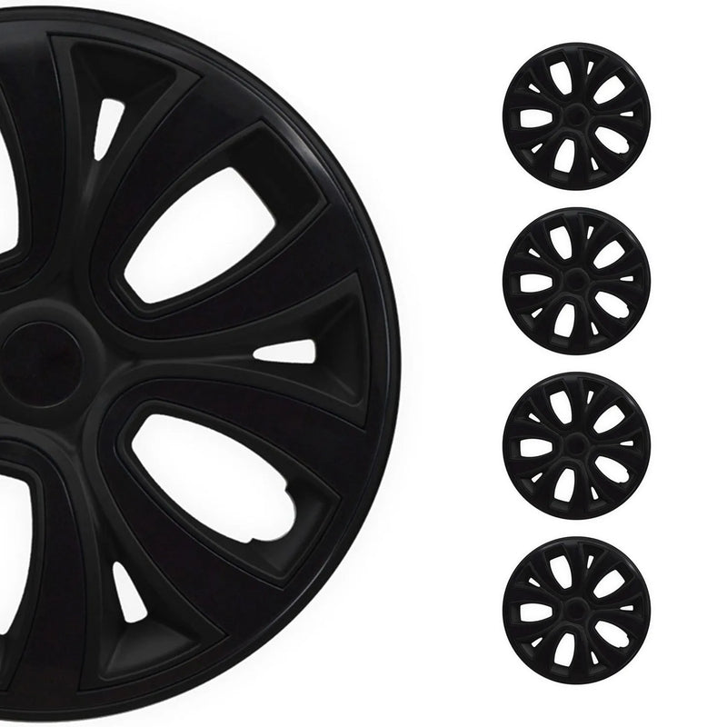 ColorFlex Hub Caps Wheel Cover 15" Black & Black Full Set 4 pcs.