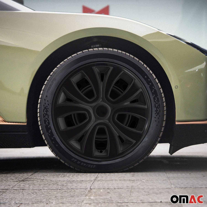 14" Hubcaps Wheel Covers R14 for BMW ABS Black Matt 4Pcs - OMAC USA