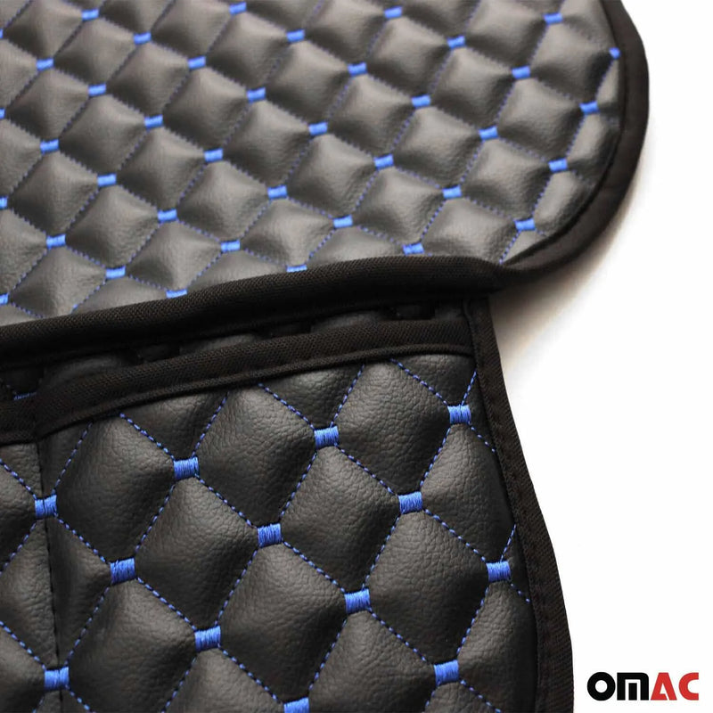 GMC Leather Breathable Front Seat Cover Pads Black Blue 1Pc