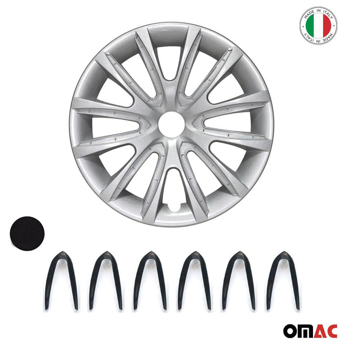 14" Wheel Covers Rims Hubcaps for BMW ABS Gray Black 4Pcs - OMAC USA