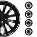 15" Inch Hubcaps Wheel Rim Cover Glossy Black with Black Insert 4pcs Set - OMAC USA