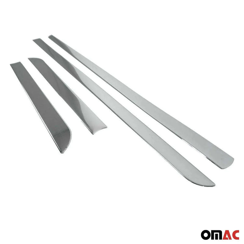 Side Door Molding Trim Skirt Garnish for Ford Fusion 2006-2012 Steel Silver 4Pcs - OMAC USA