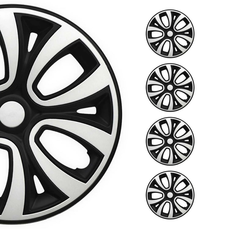 ColorFlex Hub Caps Wheel Cover 16" Black & White Full Set 4 pcs.