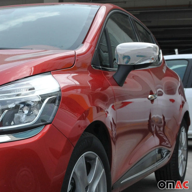 2012-2018 Renault Clio Side Mirror Cover Caps Steel Silver 2 Pcs