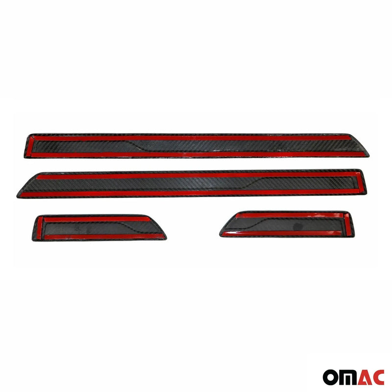 Jeep Grand Cherokee Door Sill Scuff Plate Scratch Protector Carbon Fiber 4 Pcs