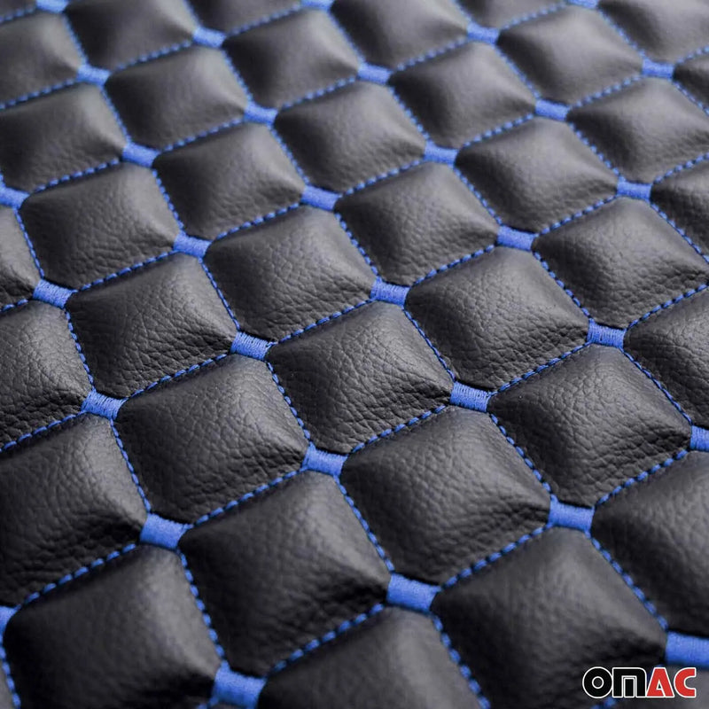 GMC Leather Breathable Front Seat Cover Pads Black Blue 1Pc