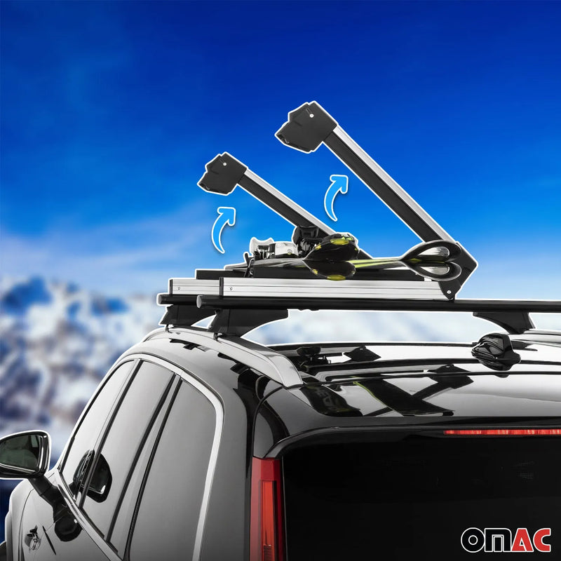 23.6 Inches Ski Rack Snowboard Carriers Top Holder Roof Rack Lockable