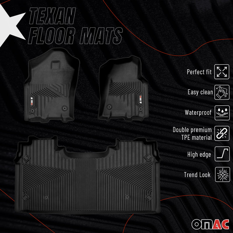 2019-2024 RAM 1500 Limited Crew Cab Premium Floor Mats Liners First and Second Row Set