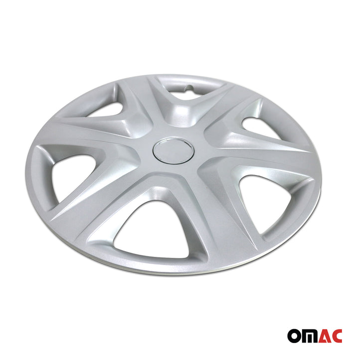 15" 4x Wheel Covers Hubcaps for Mini Silver Gray