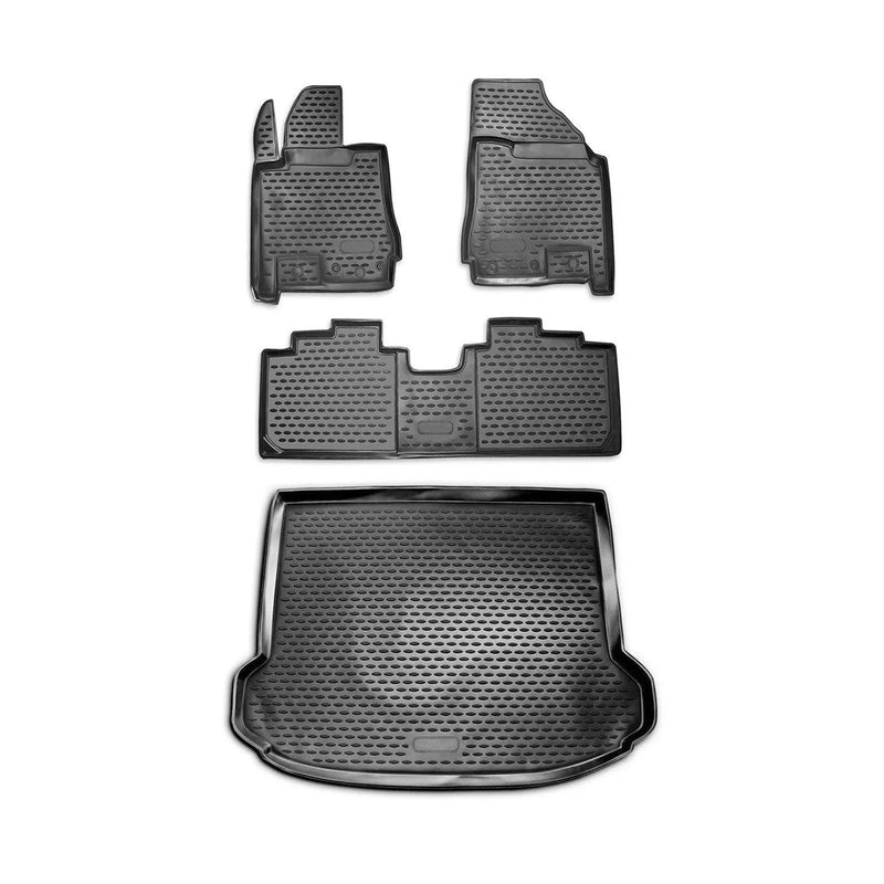 Custom Floor Mats & Cargo Liners for Cadillac SRX 2010-2016 Black 4 Pcs - OMAC USA