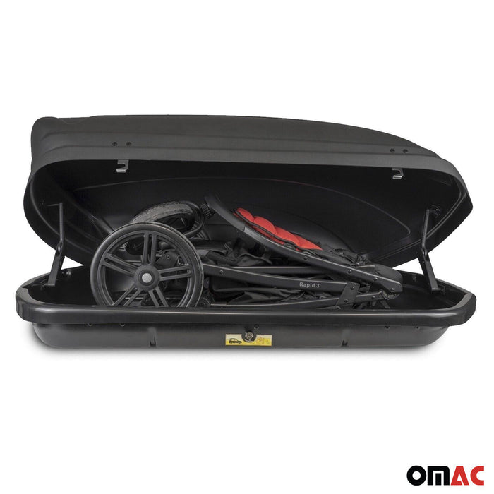 Roof Box 14 Cubic Ft. Rooftop Cargo Carrier Roof Mount for Acura Black 1Pc