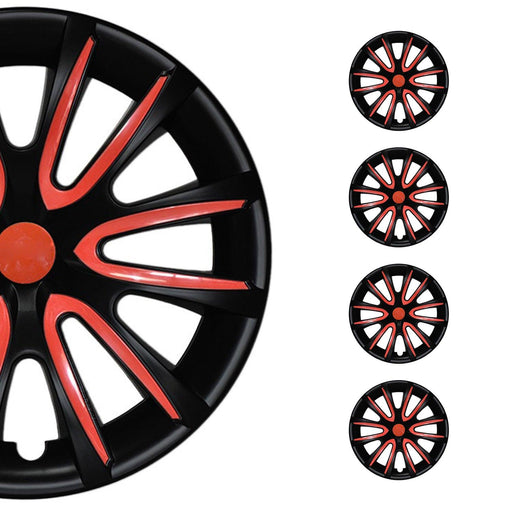 14" Wheel Covers Hubcaps for Nissan Sentra Black Matt Red Matte - OMAC USA
