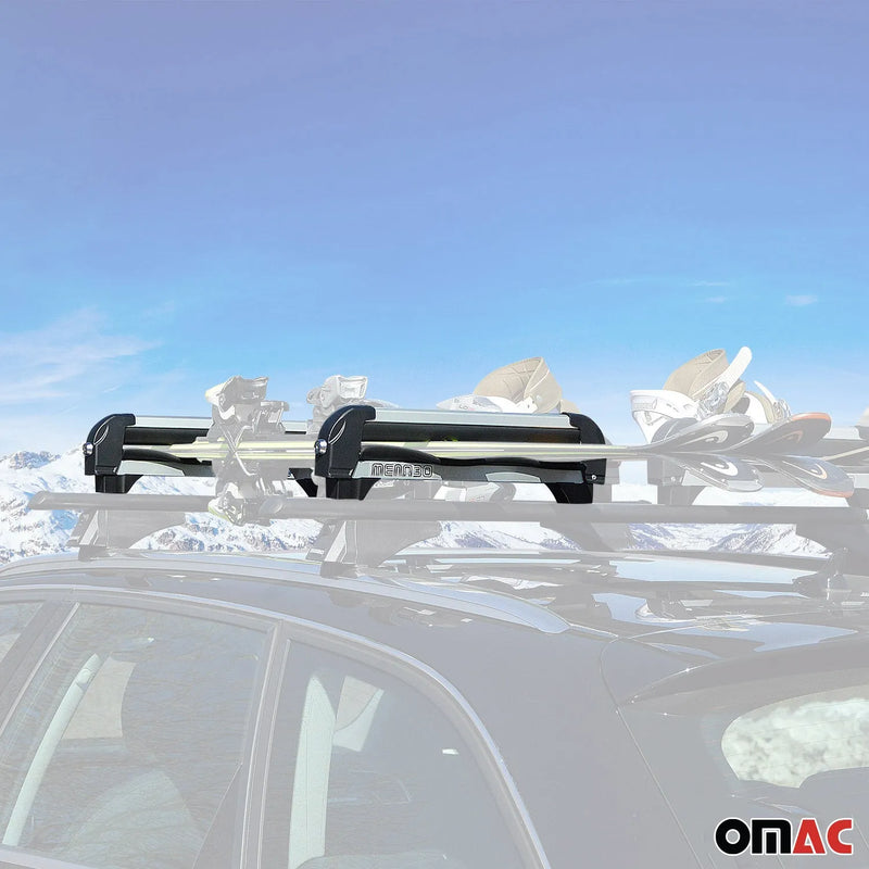 2 Pcs 19.2" Ski Rack Snowboard Carriers Top Holder Roof Rack Lockable