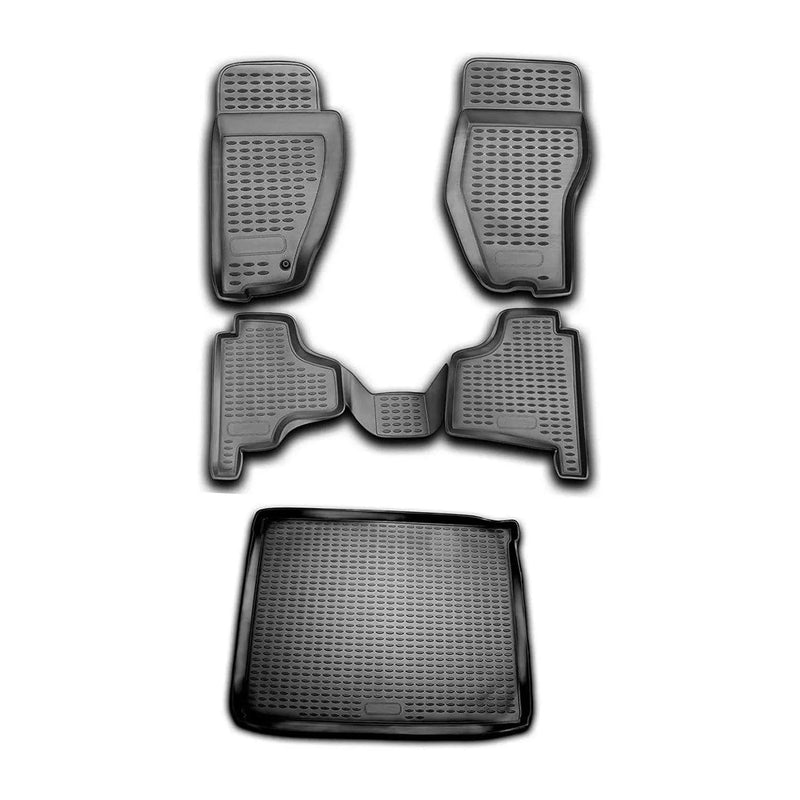 Custom Floor Mats & Cargo Liners for Dodge Nitro 2007-2012 Black 5 Pcs - OMAC USA