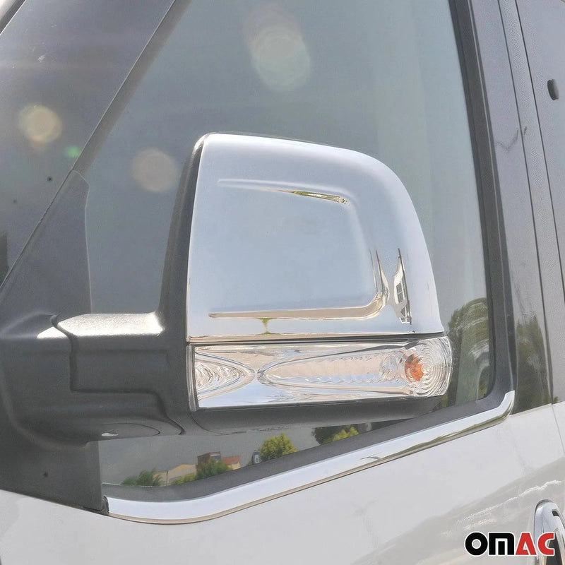 Side Mirror Cover Caps Fits RAM ProMaster City 2015-2022 Steel Silver 2 Pcs - OMAC USA