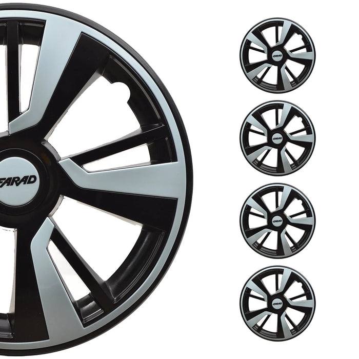 15" Wheel Covers Hubcaps fits Hyundai Light Blue Black Gloss