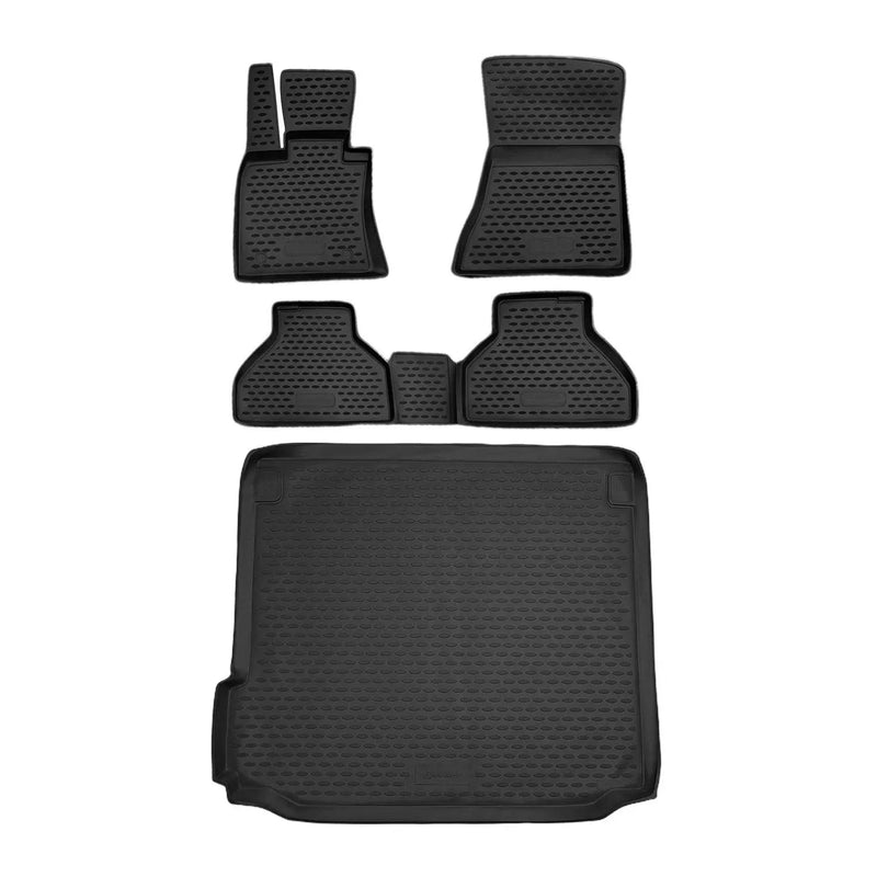 Custom Floor Mats & Cargo Liners for BMW X5 E70 2007-2013 Rubber TPE Black 5Pcs - OMAC USA