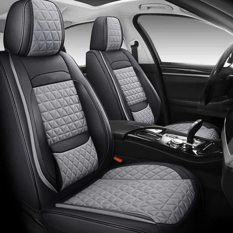 Seat Cover Solutions Leather Front Seat Cover Seat Covers Protector Black Grey