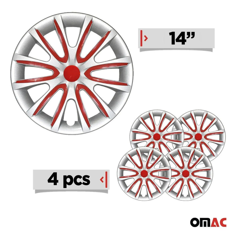 14" Wheel Covers Hubcaps for Buick Grey Red Gloss - OMAC USA