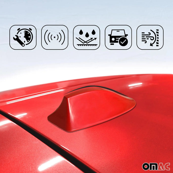 Car Shark Fin Antenna Roof Radio AM/FM Signal for Jeep Red