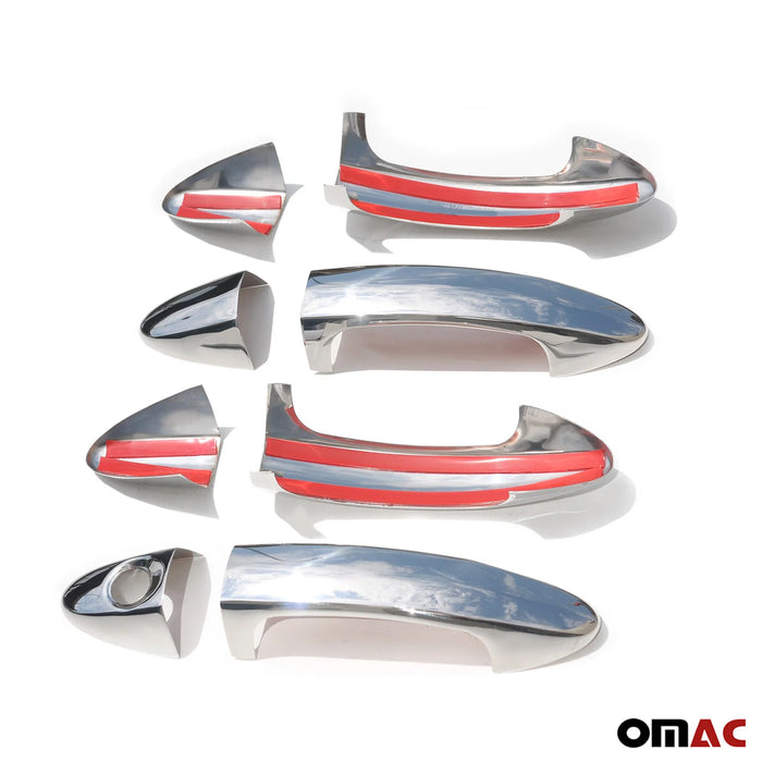 Car Door Handle Cover Protector for Ford Fiesta 2011-2019 Steel Chrome 8 Pcs