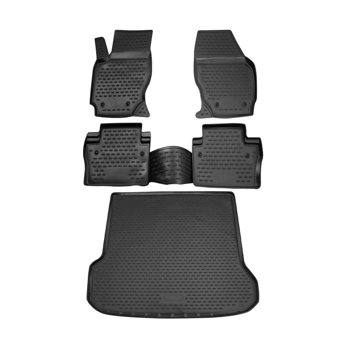 Custom Floor Mats & Cargo Liners for Volvo XC70 2008-2016 Black 5 Pcs