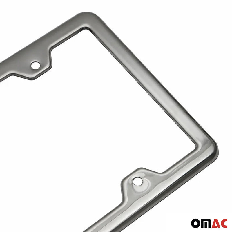 CUBA Print License Plate Frame Tag Holder Chrome S. Steel Set 2 Pcs.