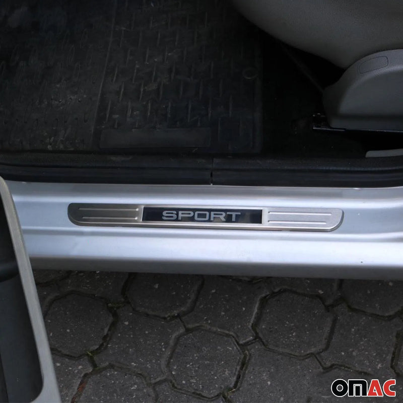 2005-2009 Mercedes SLR McLaren Door Sill Scuff Plate Illuminated Sport Steel Silver 2 Pcs