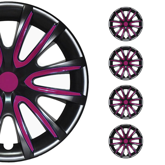 16" Wheel Covers Hubcaps for Hyundai Black Violet Gloss