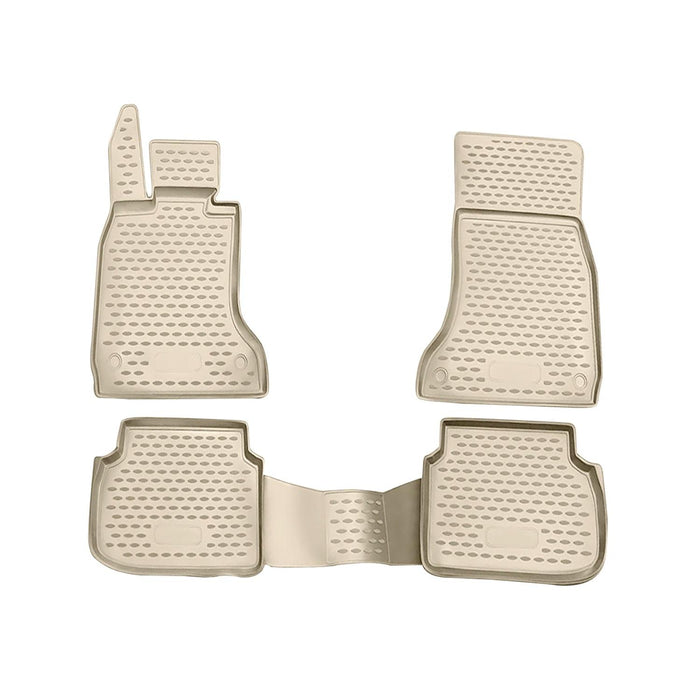 OMAC Floor Mats Liner for BMW 7 Series F01 Sedan 2009-2015 Rubber TPE Beige 4Pcs