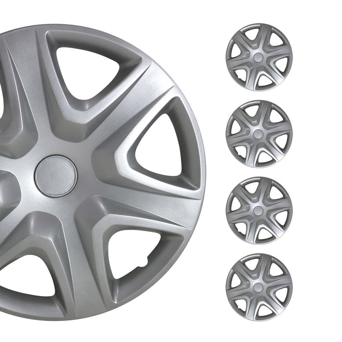 15" 4x Wheel Covers Hubcaps for Mini Silver Gray