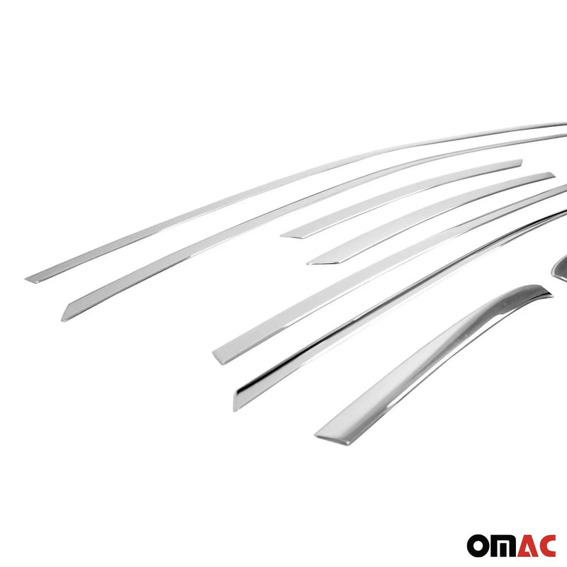 Upper Window Molding Trim Streamer for Ford Fiesta 2011-2019 Steel Silver 8 Pcs - OMAC USA