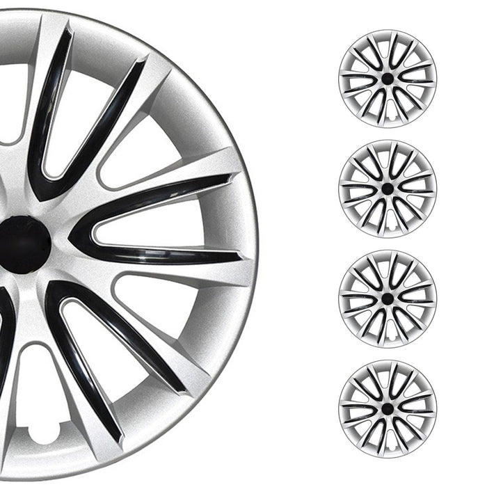 16" Wheel Covers Hubcaps for Mitsubishi Gray Black Gloss